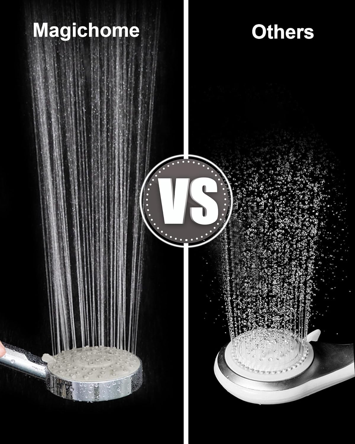 High-Performance Shower Head with 2M Hose, 5 Spray Modes, and Turbocharged Technology for Optimal Low Water Pressure Efficiency