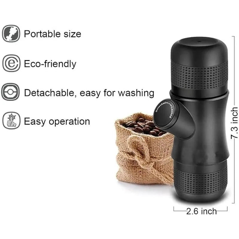 Portable Mini Hand Pressure Coffee Machine Handheld Pressure Coffee Espresso Machine Office/Home Office Travel Outdoor Travel