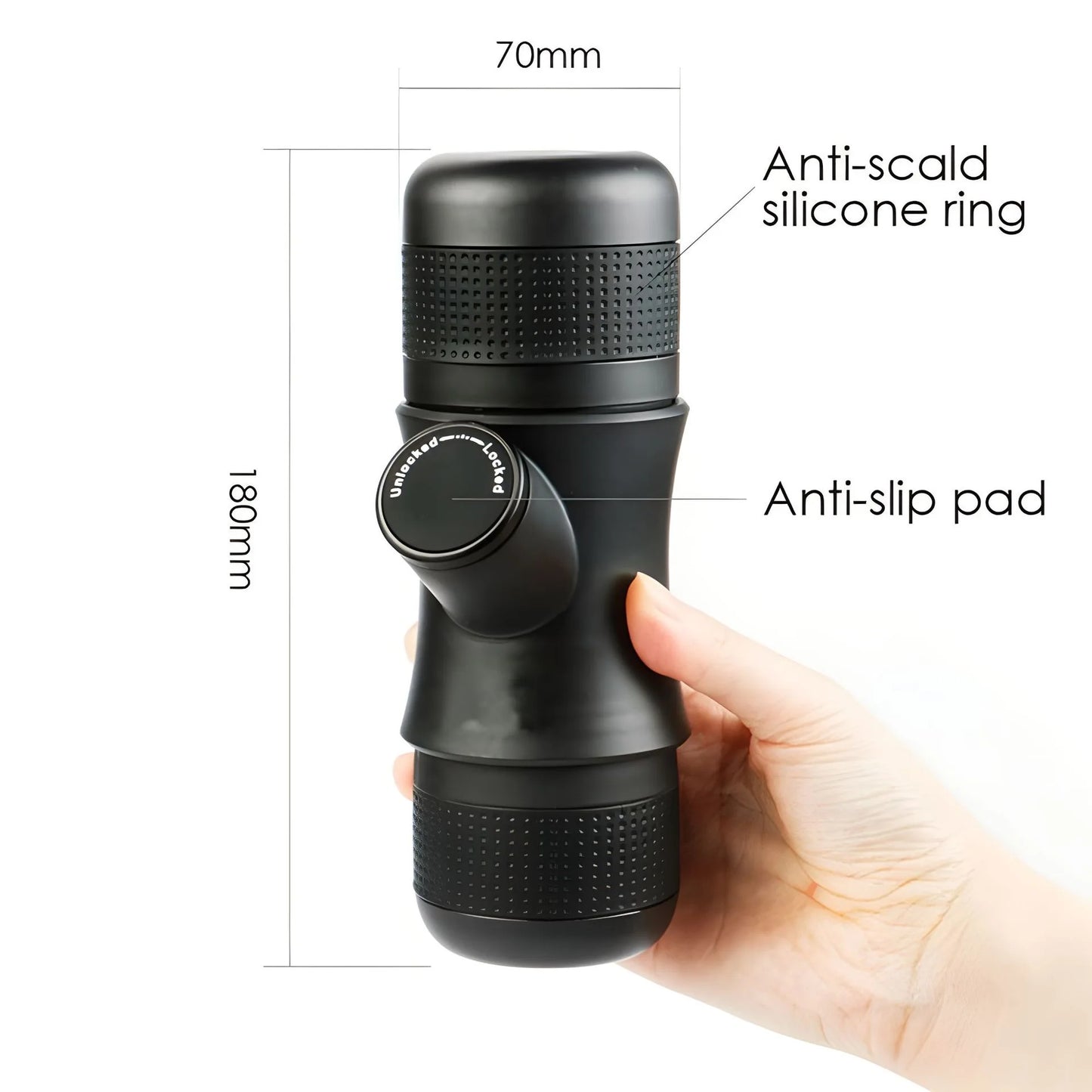 Portable Mini Hand Pressure Coffee Machine Handheld Pressure Coffee Espresso Machine Office/Home Office Travel Outdoor Travel