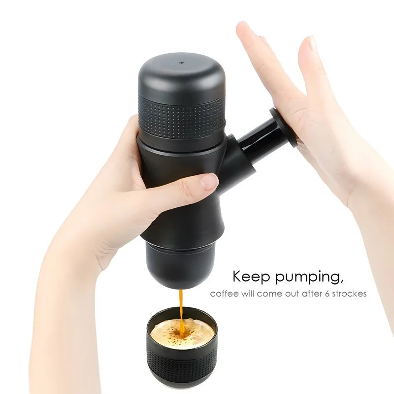 Portable Mini Hand Pressure Coffee Machine Handheld Pressure Coffee Espresso Machine Office/Home Office Travel Outdoor Travel